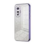 Telefon Kılıfı Paketleri VIVO IQ00 5Pro Kılıf ile uyumlu, Şeffaf Parıltılı Elektro Kaplama Hibrit Koruyucu Telefon Kapağı, IQ00 5Pro için İnce Şeffaf Çizilmez Şok Emme TPU Tampon Kılıfı Kılıf(Purple)