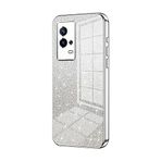Telefon Kılıfı Paketleri VIVO IQ00 8 Kılıfı ile uyumlu, Şeffaf Parıltılı Elektro Kaplama Hibrit Koruyucu Telefon Kapağı, IQ00 8 için İnce Şeffaf Çizilmez Şok Emme TPU Tampon Kılıfı Kılıf(Silvery)