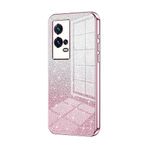 Telefon Kılıfı Paketleri VIVO IQ00 8Pro Kılıf ile uyumlu, Şeffaf Parıltılı Elektro Kaplama Hibrit Koruyucu Telefon Kapağı, IQ00 8Pro için İnce Şeffaf Çizilmez Şok Emme TPU Tampon Kılıfı Kılıf(Pink)