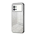 Telefon Kılıfı Paketleri VIVO IQ00 9 Kılıfı ile uyumlu, Şeffaf Parıltılı Elektro Kaplama Hibrit Koruyucu Telefon Kapağı, IQ00 9 için İnce Şeffaf Çizilmez Şok Emme TPU Tampon Kılıfı Kılıf(Noir)
