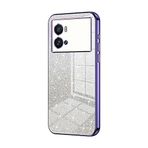 Telefon Kılıfı Paketleri VIVO IQ00 9Pro Kılıf ile uyumlu, Şeffaf Parıltılı Elektro Kaplama Hibrit Koruyucu Telefon Kapağı, IQ00 9Pro için İnce Şeffaf Çizilmez Şok Emme TPU Tampon Kılıfı Kılıf(Purple)