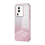 Telefon Kılıfı Paketleri VIVO IQ00 NEO7 Kılıfı ile uyumlu, Şeffaf Parıltılı Elektro Kaplama Hibrit Koruyucu Telefon Kapağı, IQ00 NEO7 için İnce Şeffaf Çizilmez Şok Emme TPU Tampon Kılıfı Kılıf(Pink)