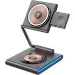 Telefon Kulaklık Saat Şarj Istasyonu Standı ( 15W Şarj + Gece Işığı + Ultra Mıknatıs + Çoklu Sarj ) - Siyah