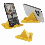 Telefon Tablet Tutucu – Piramit Tasarım 3 Açılı Masaüstü Stand, iPhone ve Android Uyumlu, Ofis, Online Ders ve Toplantılar İçin, 4–11 İnç (1, Sarı)