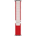 Teleplus Apple Watch Ultra 2 49MM Kordon Alpin Kumaş Kordon - Beyaz - Kırmızı