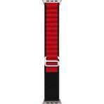 Teleplus Apple Watch Ultra 2 49MM Kordon Alpin Kumaş Kordon - Kırmızı - Siyah