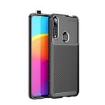 Teleplus Honor 9X Negro Karbon Desenli Nano Ekran Koruyucu Lacivert Silikon Cep Telefonu Kılıf