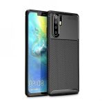 Teleplus Huawei P30 Pro Negro Karbon Siyah Tam Yapışan Cam Silikon Cep Telefonu Kılıf