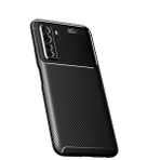 Teleplus Huawei P40 Lite 5g Negro Karbon Desenli Nano Ekran Koruyucu Lacivert Silikon Cep Telefonu Kılıf