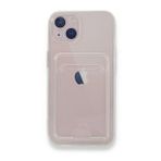 Teleplus iPhone 13 Kamera Korumalı Kartlıklı Silikon Şeffaf Kılıf