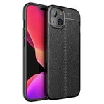 Teleplus iPhone 13 Mini Kılıf Deri Dokulu Silikon Siyah + Nano Ekran Koruyucu