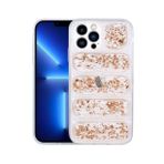 Teleplus iPhone 13 Pro Dalga Damla Lazer Kapak Gold Kılıf