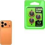Teleplus iPhone 17 Pro Max 3D CL07 Metal Kamera Lens Koruyucu - Turuncu