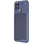Teleplus Oppo A15 Kamera Korumalı Negro Karbon Silikon Lacivert + Nano Ekran Koruyucu Kılıf