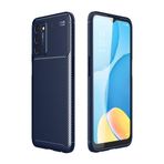 Teleplus Oppo A55 5g Kılıf Kamera Korumalı Karbon Dokulu Silikon Lacivert + Nano Ekran Koruyucu