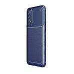 Teleplus Realme 7 Pro Negro Karbon Dokulu Lacivert Nano Ekran Koruyucu Silikon Cep Telefonu Kılıf
