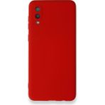 Teleplus Samsung Galaxy A02s Kamera Korumalı İçi Kadife Kırmızı Ve Silikon Kılıf
