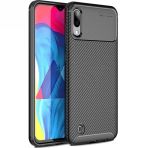 Teleplus Samsung Galaxy A10 Negro Karbon Nano Ekran Koruyucu Siyah Silikon Kılıf