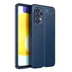 Teleplus Samsung Galaxy A73 Kamera Korumalı Deri Dokulu Silikon Lacivert Kılıf
