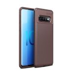 Teleplus Samsung Galaxy S10 Kılıf Negro Karbon Silikon + Tam Yapışan Cam
