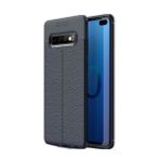 Teleplus Samsung Galaxy S10 Plus Deri Dokulu Siyah Silikon Kılıf