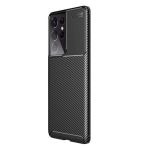 Teleplus Samsung Galaxy S21 Ultra 5g Karbon Dokulu Negro Tam Kapatan Ekran Koruyucu Lacivert Silikon Cep Telefonu Kılıf