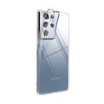 Teleplus Samsung Galaxy S21 Ultra 5G Lüks Korumalı 5G Şeffaf Silikon Cep Telefonu Kılıfı