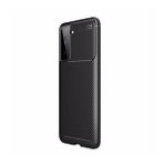 Teleplus Samsung Galaxy S22 Plus 5G Kılıf Negro Karbon Dokulu Silikon Lacivert Tam Kapatan Ekran Koruyucu