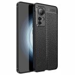 Teleplus Xiaomi 12T Pro Kamera Korumalı Deri Dokulu Silikon Nano Ekran Koruyucu Lacivert Kılıf