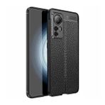 Teleplus Xiaomi 12T Pro Kamera Korumalı Deri Dokulu Silikon Nano Ekran Koruyucu Lacivert Kılıf