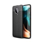 Teleplus Xiaomi Poco F2 Pro Deri Dokulu Siyah Silikon Cep Telefonu Kılıf
