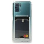 Teleplus Xiaomi Redmi Note 10S Kamera Korumalı Kartlıklı Silikon Şeffaf Kılıf