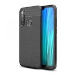 Teleplus Xiaomi Redmi Note 8 Deri Dokulu Silikon Kırmızı Nano Ekran Koruyucu Cep Telefonu Kılıfı