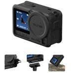 TELESIN DJI Osmo Action 6 için silikon koruyucu kılıf, objektif kapaklı ve kordonlu, darbeye dayanıklı, çizilmez, yıkanabilir, kaymaz, toz geçirmez, kamera koruması, aksiyon 6 aksesuarı (siyah)