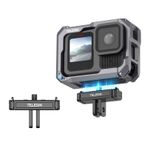 TELESIN° Go Pro Hero 13 için Manyetik Mandal Montajlı Metal Adaptör Hızlı Bırakma Siyah, Çift Kilit ve Kaymaz Düğme Tasarımı, Hero13 Aksesuarları, Takılabilir Tripod, Vlog Montajı