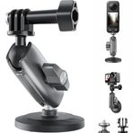 TELESIN Manyetik Aksiyon Kamera Tutucu 360° Döner Çift Bilyalı Başlık Metal Montaj Aparatı Güçlü Mıknatıslı Araç Dışı Çekim Vlog Video Kayıt Sabitleyici 1/4 Adaptörlü, CMM-001