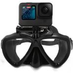 TELESIN Tutuculu dalış maskesi, GoPro Hero 12 Hero 11 Hero 10 Hero 9 Hero 8/7/6/5/4/3 ile uyumlu, siyah, Insta360 DJI Action yüzücü maskesi, Go-Pro şnorkel/şnorkel için