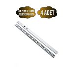 Teleskobik 17Mm Çekmece Rayı Gömme Bilyeli İnce Ray(17Mm)(Takım)(Krom) 34.2Cm 34.2Cm - 4 Adet