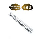 Teleskobik 17Mm Çekmece Rayı Gömme Bilyeli İnce Ray(17Mm)(Takım)(Krom) 40.6Cm 40.6Cm - 4 Adet