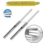 Teleskobik İnce Bilyeli Bilyalı Dolap Çekmece Rayı Sürgüsü Metal En 1.7 Cm 17 Mm Uzunluk 34.2 Cm 342