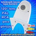 TELESKOP TİP TEPE ARAÇ GERİ GÖRÜŞ TEPE KAMERASI - BEYAZ - 12 VOLT