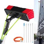 Teleskopik cam temizleme fırçası, temizleme fırçası, pencere temizleme çubuğu, su besleme çubuğu seti, teleskopik fırça, uzatılabilir pencere çekeceği, çatı temizleyici, cam, dış mekan güneş paneli, 8