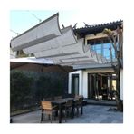 Teleskopik Gölgelik Pergola Örtüsü, Tel Kablo ile Geri Çekilebilir Rollerwave Gölge Yelken, Açık Veranda Sundurma Garaj Güverte Arka Bahçe Tente için(W2.8*L3m/W9.19*L9.84ft)