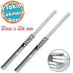 Teleskopik İnce Bilyeli Bilyalı Dolap Çekmece Rayı Sürgüsü Metal En 1.7 Cm 17 Mm Uzunluk 37.4 Cm