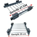 Teleskopik Raylı Pantolonluk & Şal Askılığı Dolap Içi Düzenleyici, 47X35 cm , Üst Rafa Montaj Olur.