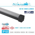 Teletek 3-Step Fonksiyon + Acil Durum Kitli 60W Etanj Armatür IP65 - Otopark, Depo ve Garaj Tipi - Su Geçirmez Tavan Lambası - SİYAH GÖVDE - 6500K - Beyaz