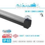 Teletek LED Etanj 36W Radar Hareket Sensörlü Aydınlatma - Otopark, Depo ve Garaj Tipi - Su Geçirmez Tavan Lambası - SİYAH GÖVDE - 3000K - Gün Işığı