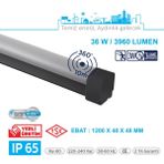 Teletek LED Etanj 36W Radar Hareket ve Acil Durum Kitli - Otopark, Depo ve Garaj Tipi - Su Geçirmez Tavan Lambası - SİYAH GÖVDE - 4000K - Ilık Beyaz
