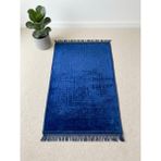TELEVİ Televi Lüks Kalın Yumuşak Peluş Seccade Kaydırmaz Taban Çeyizlik - Lacivert - 80 x 120 cm