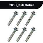 Telfence Panel Çit Direği Dübel 20 Adet - Gri